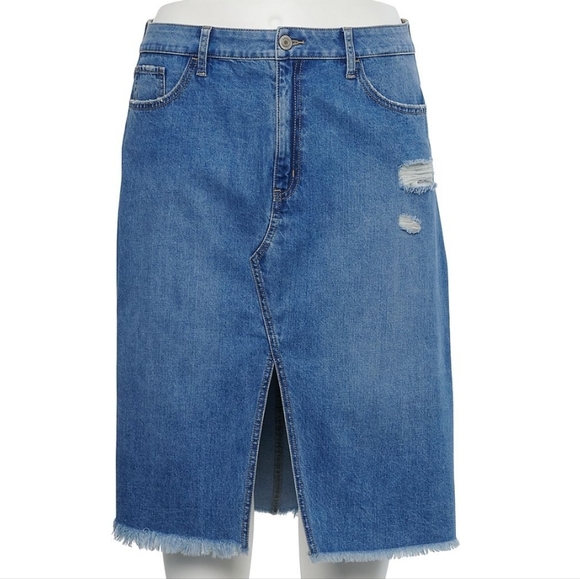 NEW So Denim Midi Skirt Juniors Plus size 2X or 3X - Picture 1 of 7